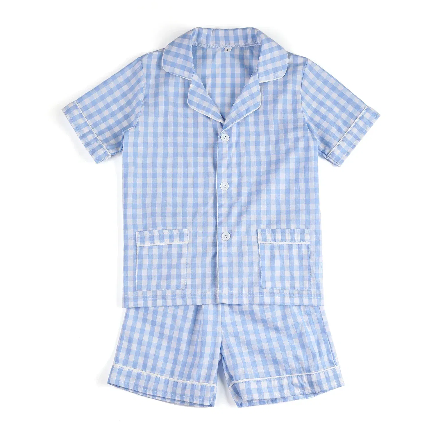Color: Pink, Ships From: CHINA, Kid Size: 4T - Ruffkids 100% Cotton Summer Kids Pajamas Sleepwear Seersucker Striped Matching Pjs Boys Clothes Loungewear Girls Pyjamas Set