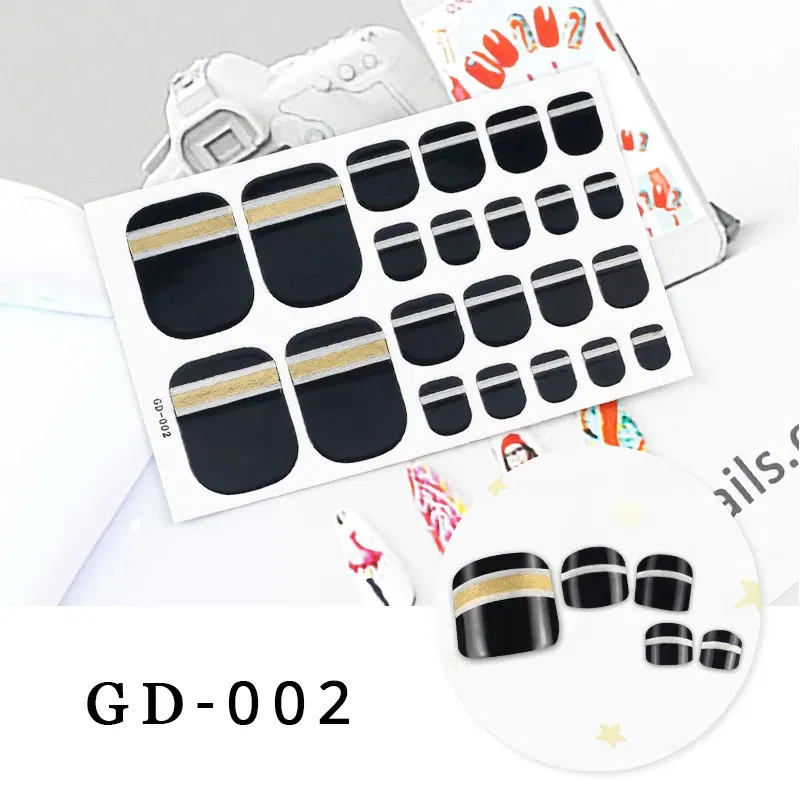 Color: Gold/Bronze - Colorful Nail Stickers Foot Shiny Glitter Nails  Charms Full Cover Self-Adhesive Nail Polish Stickers for Nails Art