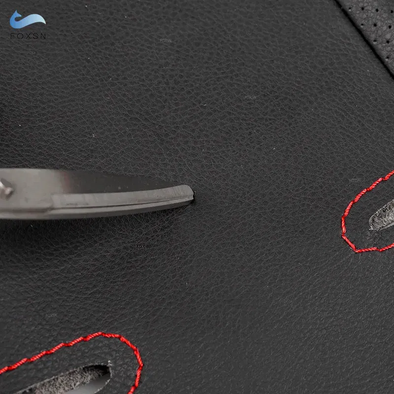 Color Name: silver - For Renault Clio 3 RS 2005 2006 2007 2008 2009 2010 2011 2012 2013 Hand-stitch Car Steering Wheel Cover Perforated Leather Trim