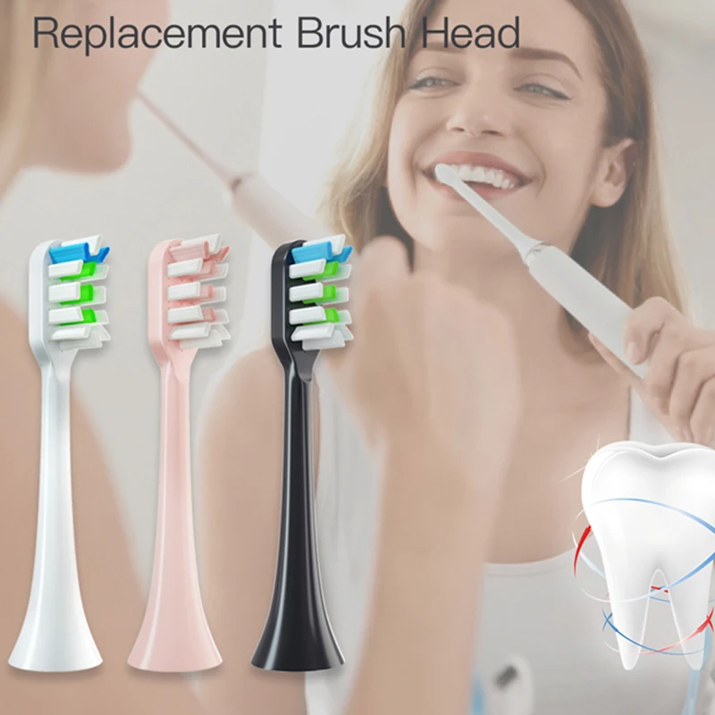 Color: green - 12pcs for SOOCAS X3/X3U/X5 Replacement Toothbrush Heads Clean Tooth Brush Heads Sonic Electric Toothbrush Soft Bristle Nozzles
