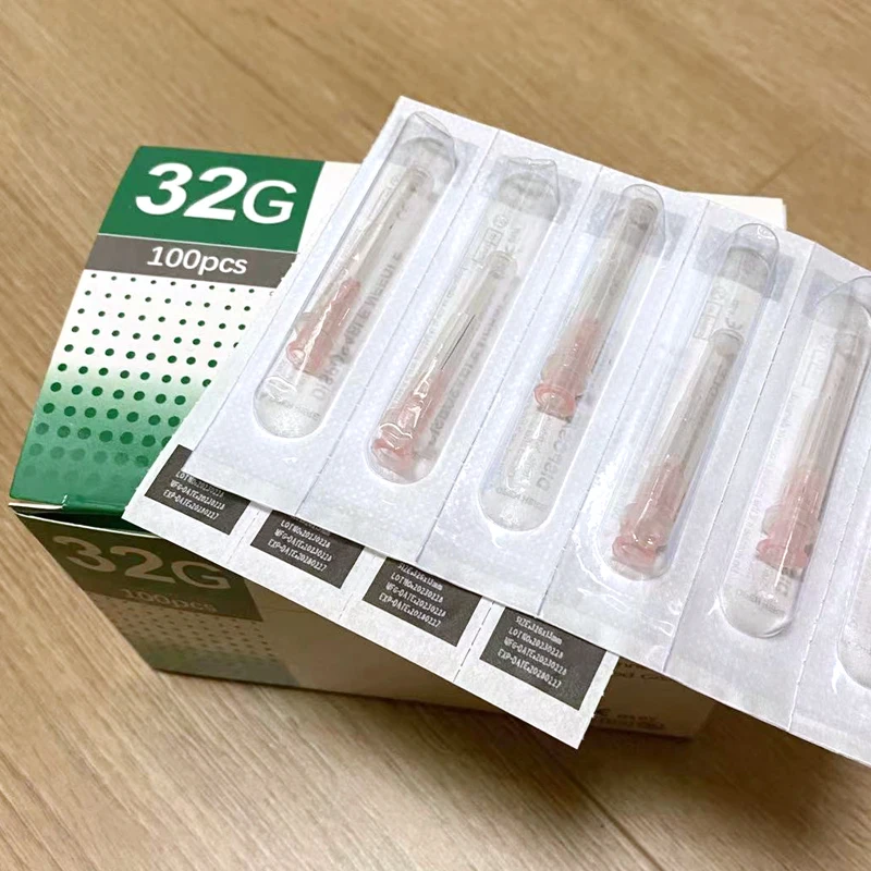 Specification: 21mm - 100Pcs 25G 27G 29G 34G 33G 32G 31G 30G Painless Small Superfine Beauty Needle Disposable Injection Piercing Needles 1.5/4/6/13mm