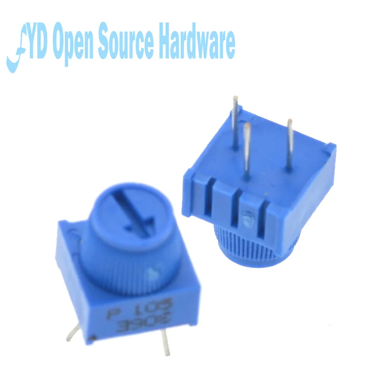 Resistance: 50K Ohm - 3386P-1-103 1k 2k 5k 10k 20k...  0.5W, 1/2W PC Pins Through Hole Trimmer Potentiometer Cermet 1 Turn Top Adjustment 5PCS/LOT