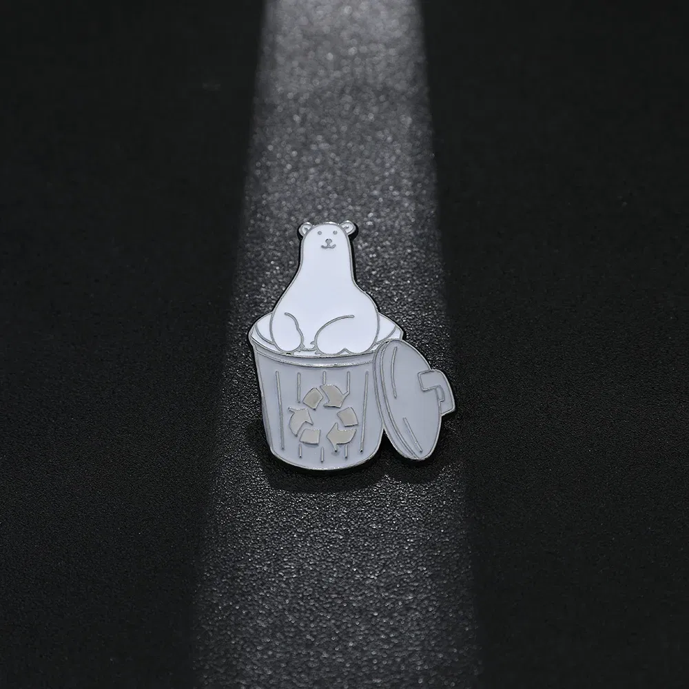 Metal color: Rhodium Plated, Ships From: CHINA - Cartoon Cute Animal Brooch Bear Trash Can Lovely Cat Enamel Pins Badge Lapel Collar Fashion Woman Jewelry Accessories Gifts