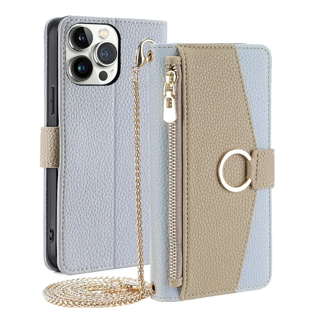 Color: SKY BLUE, Compatibility by Model: Galaxy A25 - Leather Phone Case for SAMSUNG Galaxy A05 A06 A16 A15 A36 A56 A26 5G  Crossbody Wallet Case Flip Mirror Cover with Long Lanyard