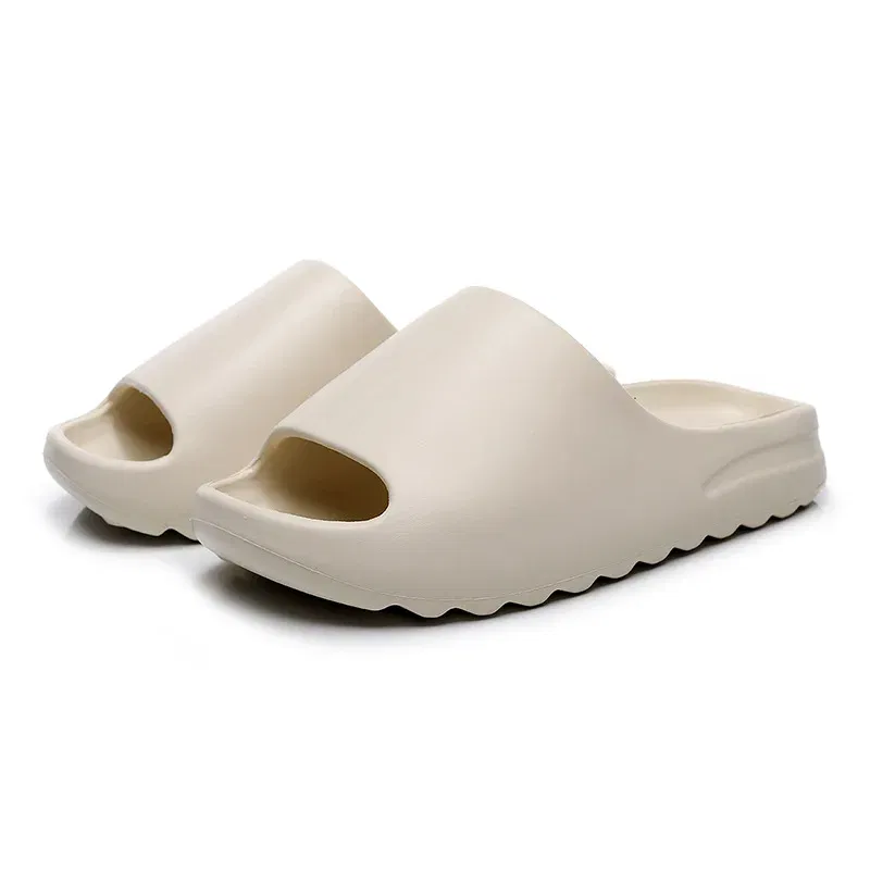 Color: Beige, Shoe Size: 38-39, Ships From: CHINA - Pallene 2025 New Men's Slippers Thick-sole Comfortable Men Sandals Non-slip Soft Sole Bathroom Slides Concise Light Men Slides