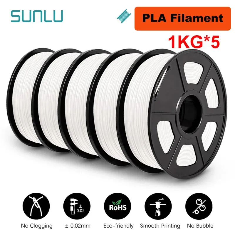 Color: GRAY, Ships From: CHINA - Top 5KG 3D PLA/PETG/PLA PLUS/Clear Filament 1.75mm 5Roll 1KG 3D Printer Neatly Wound 3D Filament for 3D Printer& 3D Pen