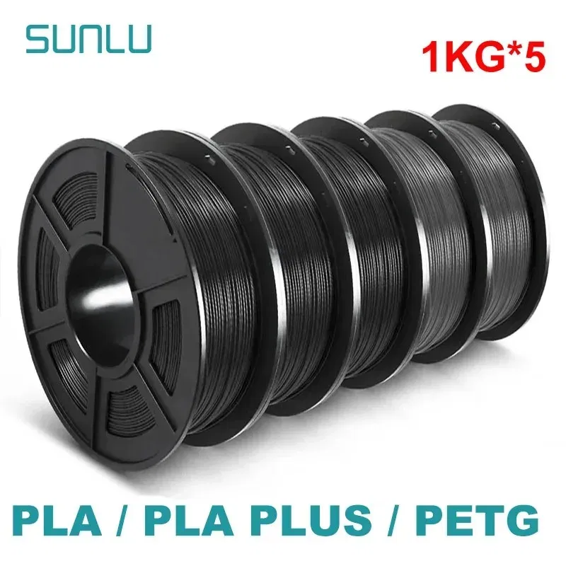 Color: GRAY, Ships From: CHINA - Top 5KG 3D PLA/PETG/PLA PLUS/Clear Filament 1.75mm 5Roll 1KG 3D Printer Neatly Wound 3D Filament for 3D Printer& 3D Pen