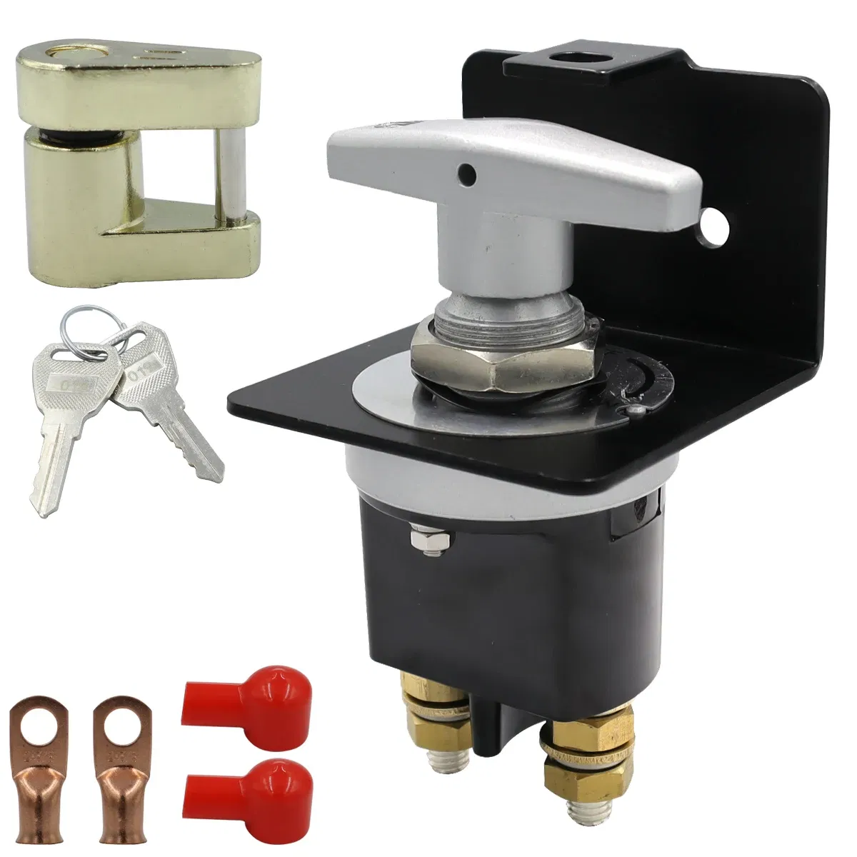 Color: Blue - 1500A Heavy Duty Battery Switch Battery Fixed Handle Isolator with Lock-Out Plate Fits Polarity Negative  for Autos Cars Boat RV