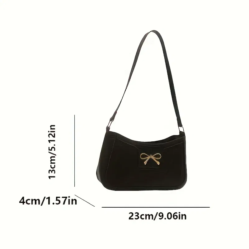 Color: WHITE - Solid Color Bowknot Shoulder Bag, Elegant Small Square Bag, Suitable for Women Handbags, Zipper Closure,Fashion Underarm Bag,