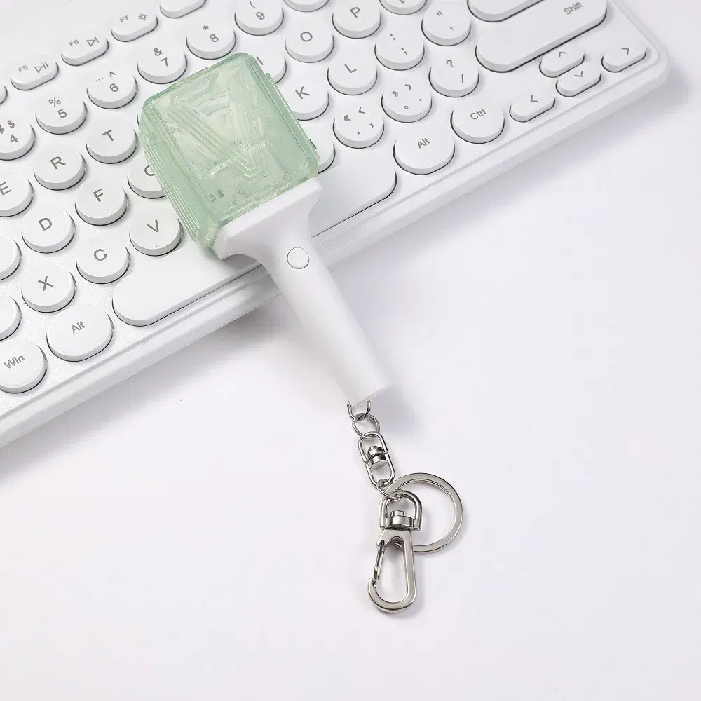 Color: Yellow - Kpop Idol 127 Wish Deram V  Mini Lightstick Keyring Support Glow Stick Key Chains Fans Gift