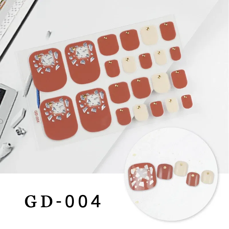 Color: Sliver - Colorful Nail Stickers Foot Shiny Glitter Nails  Charms Full Cover Self-Adhesive Nail Polish Stickers for Nails Art