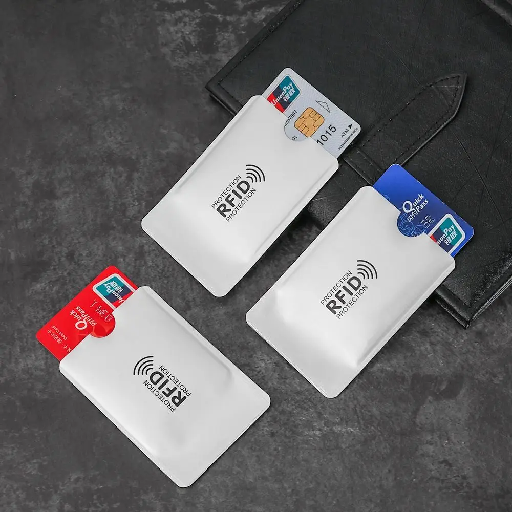 Color: SKY BLUE - 5pcs Anti-theft RFID Card Holder Colorful Aluminium Reader Lock Passport Protector Sleeves Safety Credit Card Sleeves