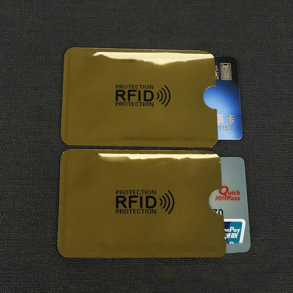 Color: SKY BLUE - 5pcs Anti-theft RFID Card Holder Colorful Aluminium Reader Lock Passport Protector Sleeves Safety Credit Card Sleeves