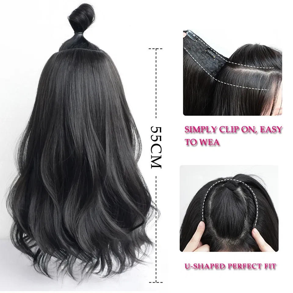 Color: P4/30 - AOSI Part Synthetic Clip In Hair Extension Long Thick Curly Natural Blonde Flase Hair Hairpieces For Women Heat Resistant