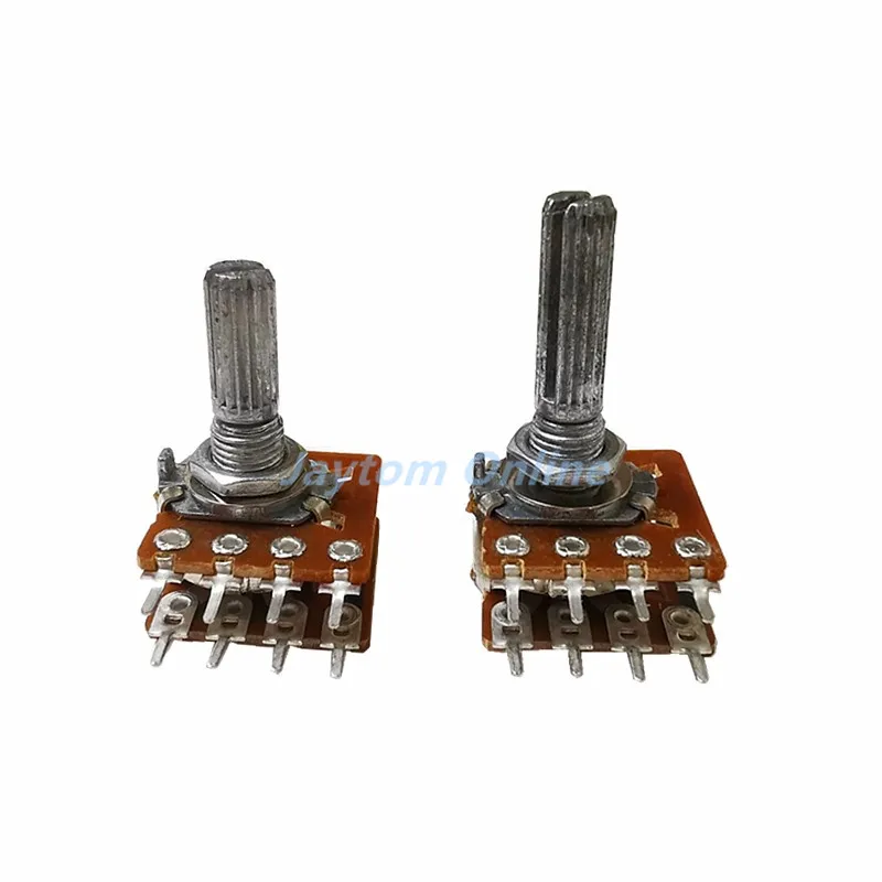 Color: black - 1PC WH-148 Audio Volume Potentiometer Switch Dual 8-pin With Center Tap B50K B100K 25mm