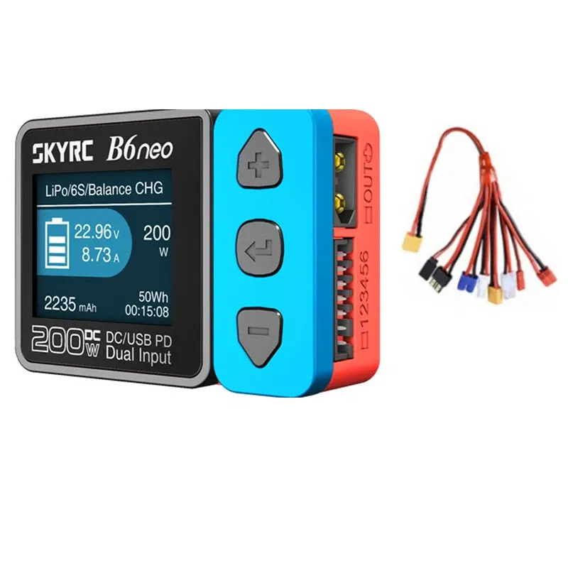 Color: PURPLE - 2023  NEW SkyRC B6 Neo Smart Charger DC 200W PD 80W LiPo Battery Balance Discharger SK-100198 B6 Neo