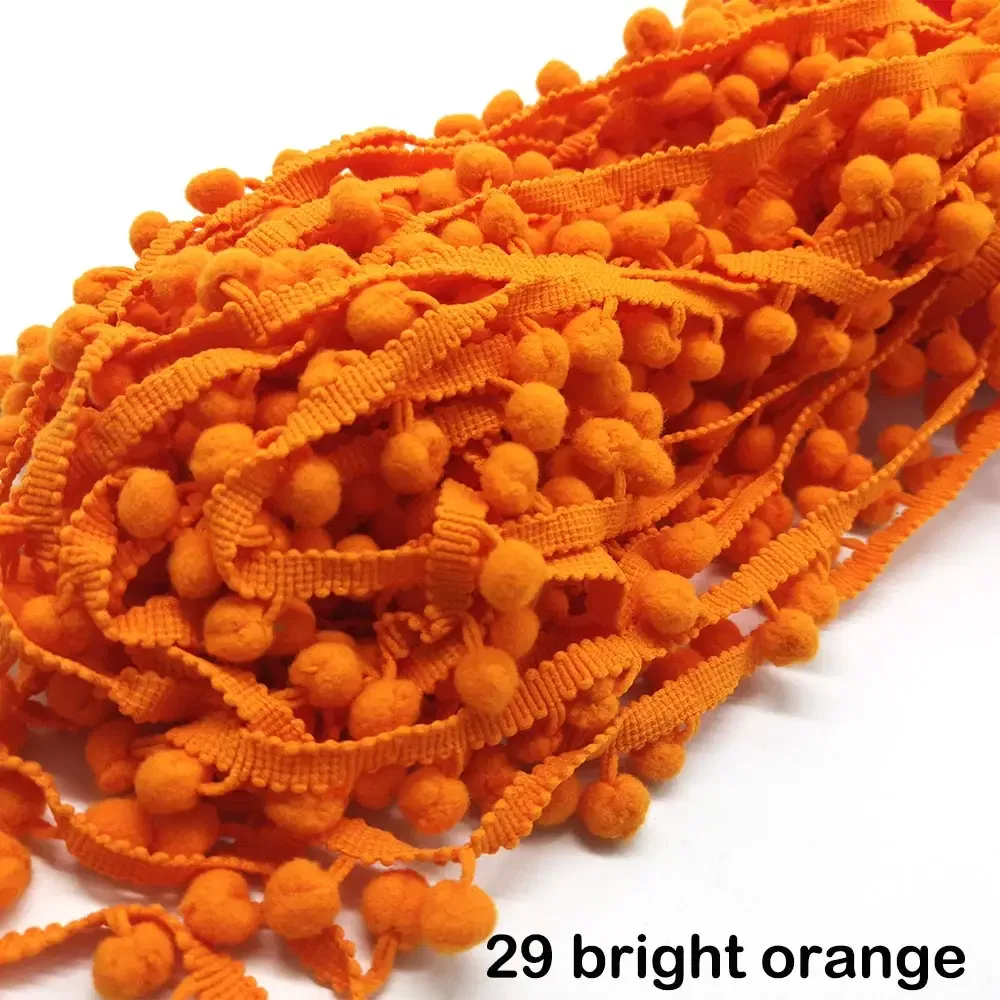 Color: Bronze, Size: M - 1-5yard Pom pom Fringe Lace Ribbon Pompom Trim Ball Fabric DIY Sewing Tassel Lace Kintted Fabric Handmade DIY Craft Accessorie