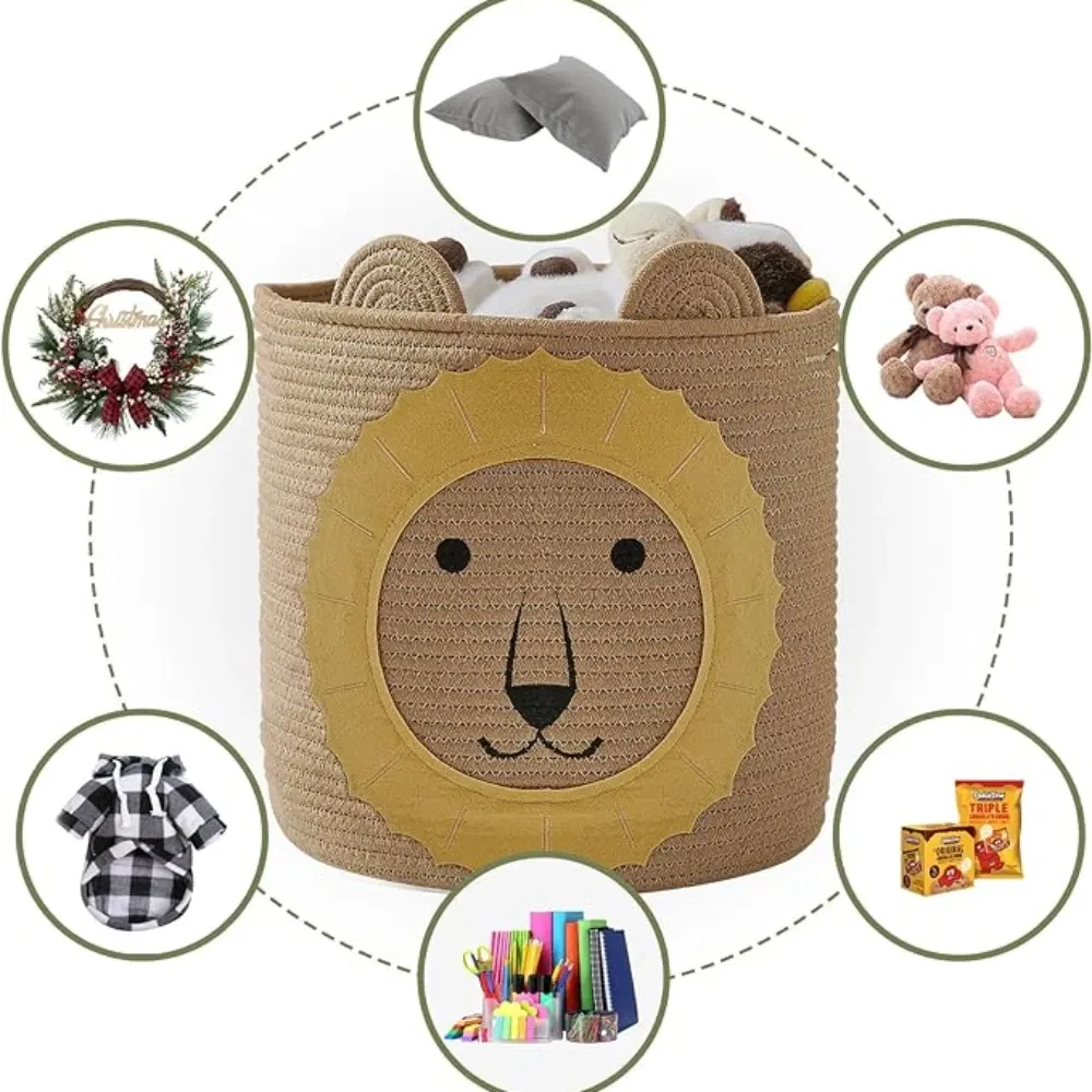 Color: DARK GRAY - Cartoon Storage Basket Washable Dirty Clothes Basket Foldable Children's Toy Clothes Storage Bucket Home Storage Laundry Basket