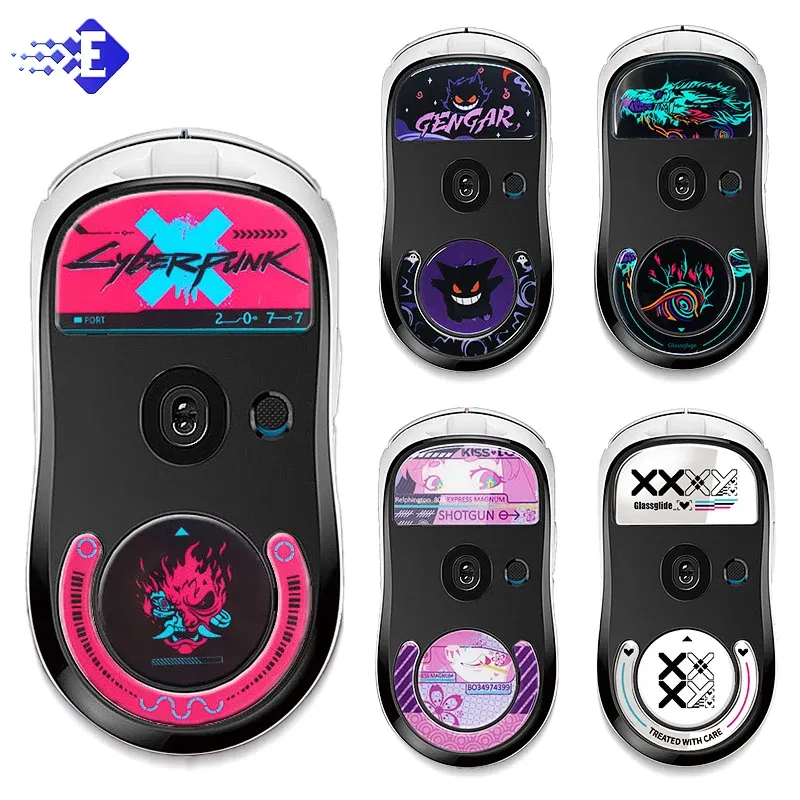 Color: Khaki - So Cool Anti Slip Glass Mouse Skates Glide Feet Pad Mouse Feet Sticker For Logitech GPW2 G-pro GPW Glass Mouse Feet Gaming Mouse