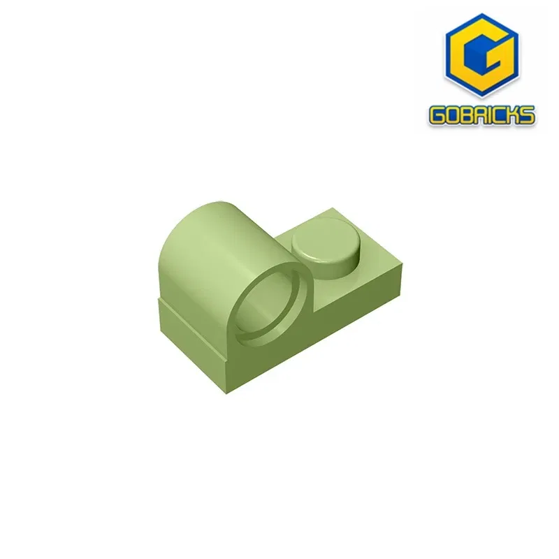 Color: Dark Khaki - Gobricks GDS-811 Plate, Modified 1 x 2 with Pin Hole on Top compatible with lego 11458 pieces of children's toys