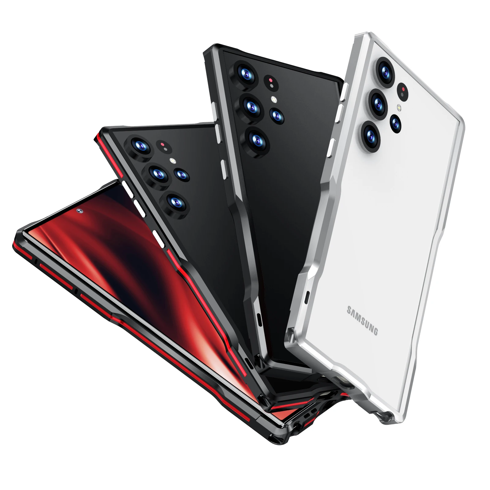Color: Blue, Material: aluminum - Luxury Aviation Aluminum Alloy Bumper Phone Case For Samsung Galaxy S25 S24 S23 S22 Ultra S25Edge Metal Frame Shockproof Cover