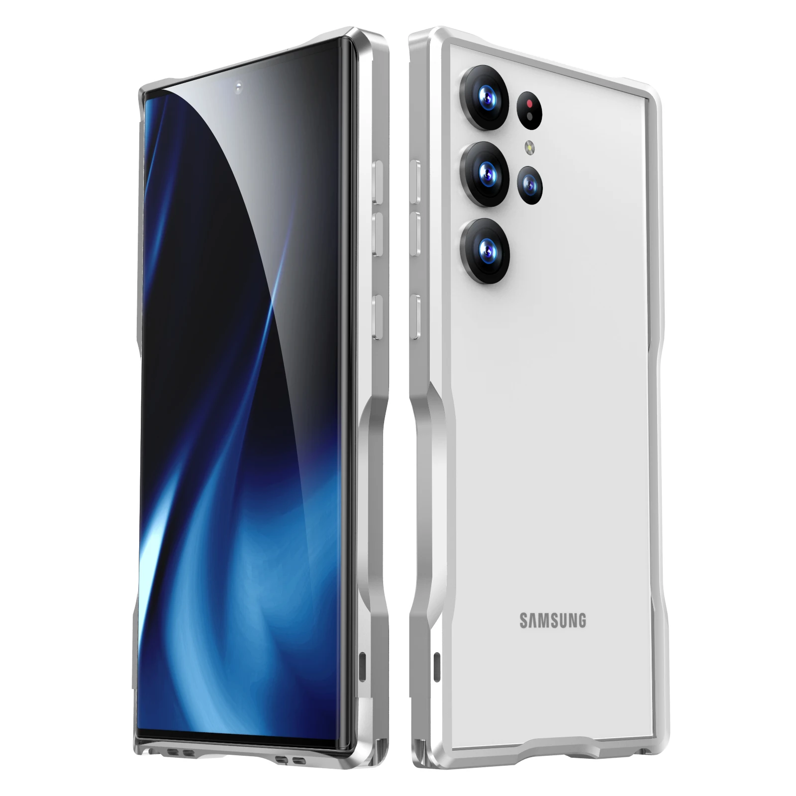 Color: Blue, Material: aluminum - Luxury Aviation Aluminum Alloy Bumper Phone Case For Samsung Galaxy S25 S24 S23 S22 Ultra S25Edge Metal Frame Shockproof Cover