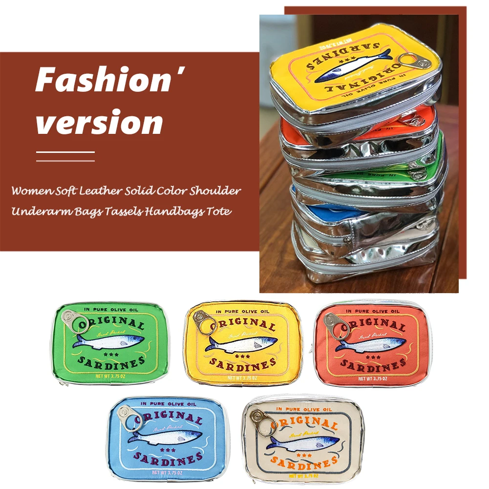 Color: Blue - Canned Sardines Women Travel Cosmetic Bag Cute Toiletry Bag Creative Portable Fashion Zipper Multi-function for Weekend Vacation