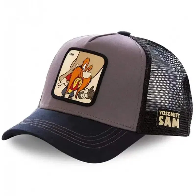 Color: SKY BLUE - High Quality Disney Styles Anime Cartoon Snapback Cotton Baseball Cap Men Women Hip Hop Dad Mesh Hat Trucker Hat Dropshipping