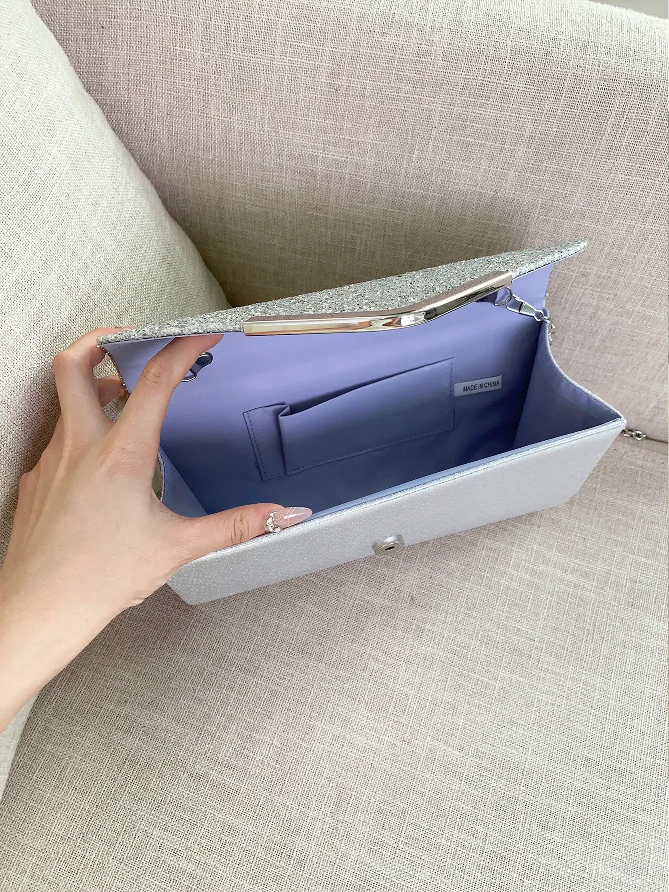 Color: DEEP BLUE - Glitter Bling,Shiny Elegant And Fashionable Envelope Clutch Bag, Party Wedding Handbag For Women Dinner Bag