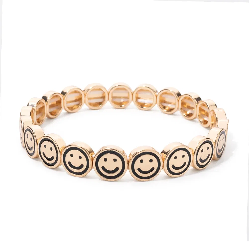 Metal Color: Antique Silver Plated, Ships From: CHINA, Diameter: 50-52mm - 2024 New Rhinestone Happy Bangle For Women Diamond Hand Accessory