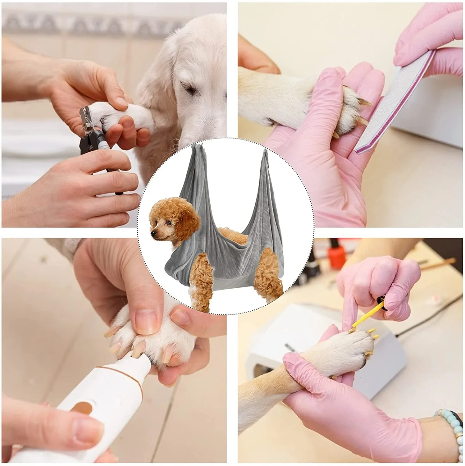 Dog Hammock Harness™ for Grooming, Dog Sling ,Nail Trimming, Dog Hammock Restraint ,Nail Trimming, Grooming, and Eye/Care Care