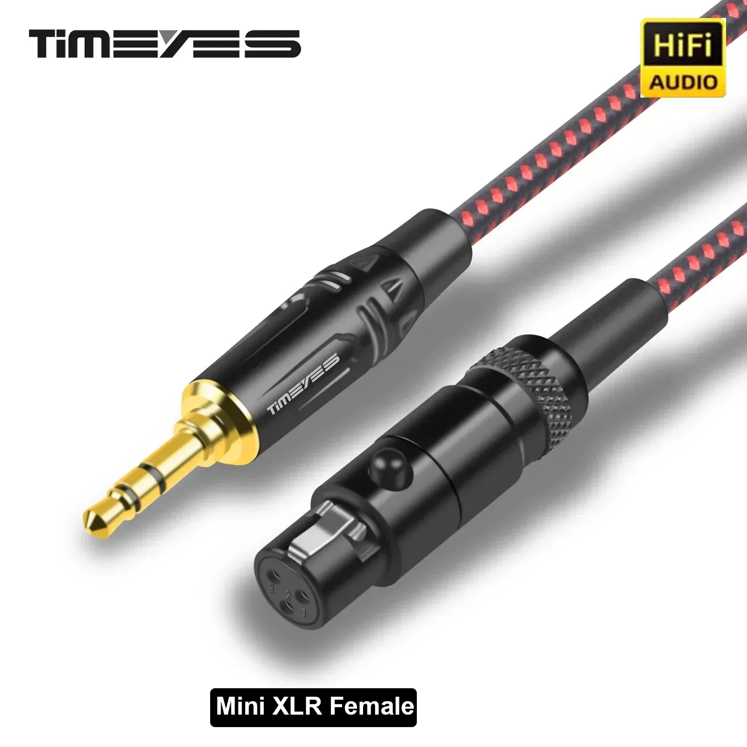 Color: Black, Length: 1.2m - TIMEYES 3.5mm To Mini XLR Female Stereo Audio Cable 1/8 Inch TRS To 3-pin Mini XLR Female Headphones Audio Cable
