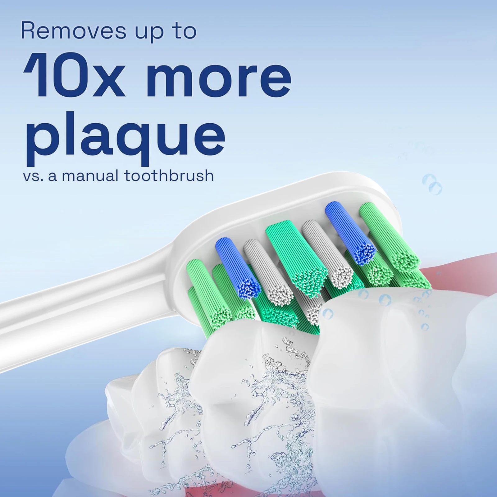 Color: Silver - Replacement Toothbrush Heads Compatible with Philips Sonicare Optimal Plaque Control HX9023/65 HX9044 HX9054 Electric Brush Head