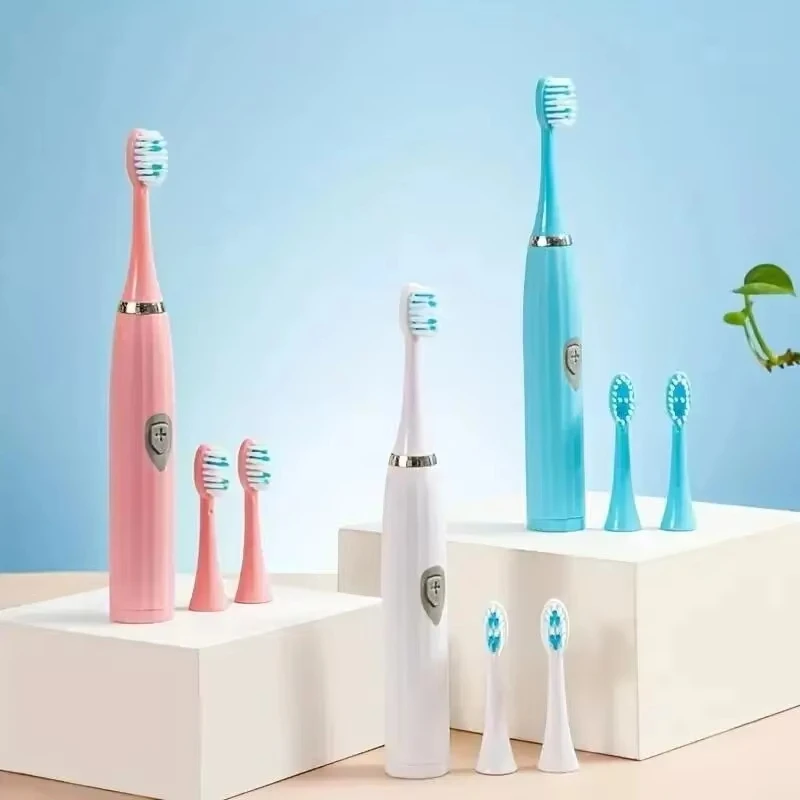 Color: Beige - Sonic Children Electric Toothbrush Colorful Cartoon Cute Pattern Ultrasonic Rechargeable Soft Hair Smart Brush Oral Cleaning