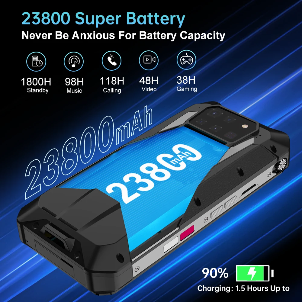 Color: Blue, Ships From: CHINA, RAM: 18GB, Bundle: Bundle 1, ROM: 512G - 8849 Tank 3 Pro by Unihertz Rugged Projector Smartphone Android 23800mAh 32/36GB RAM 512GB ROM 5G 120W Charger OTG Phone