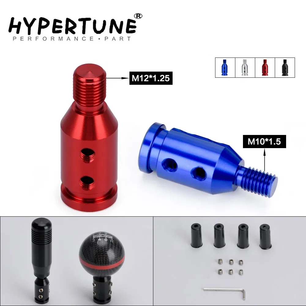 Color Name: GRAY - M12x1.25mm /M10x1.5mm Universal Aluminum Gear Shift Knob Shifter Adapter For Non Threaded Shifters For BMW Mini 4 Colors