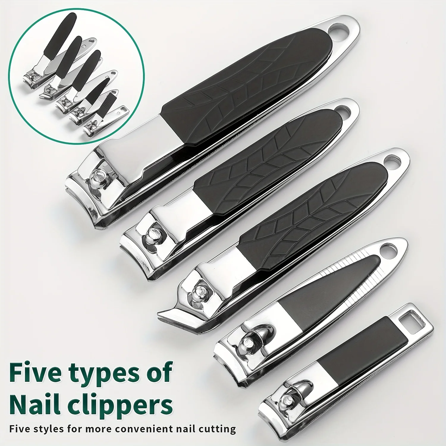 Color: army green - 9/40 pcs Full Function Manicure Set, Stainless SteelNail Clippers Pedicure Kit, Toenail Clippers Kit