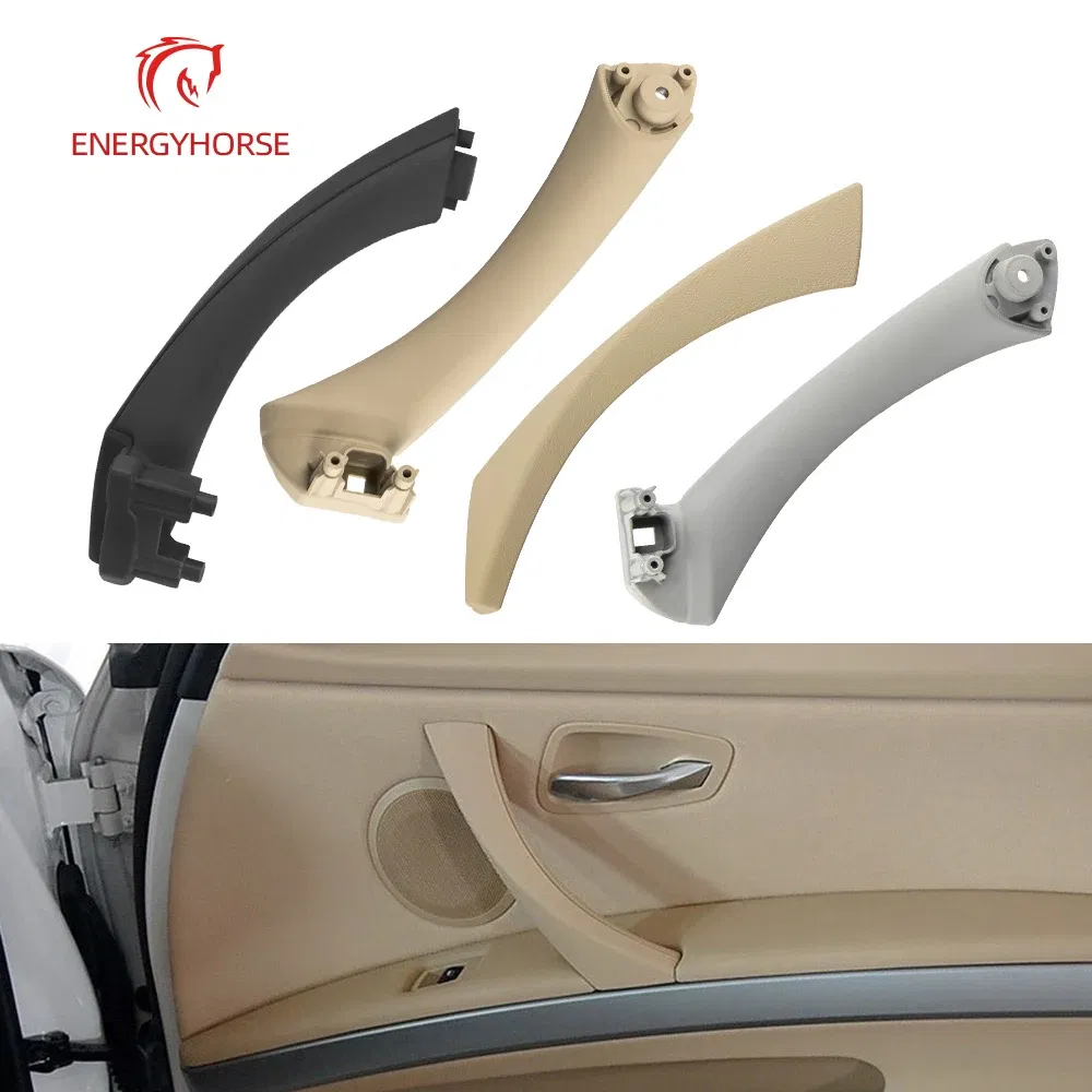 Color: Silver - Car Inner Handle Interior Door Panel Pull Trim Cover Black Left Right for BMW 3 Series E90 E91 316 318 320 325 328