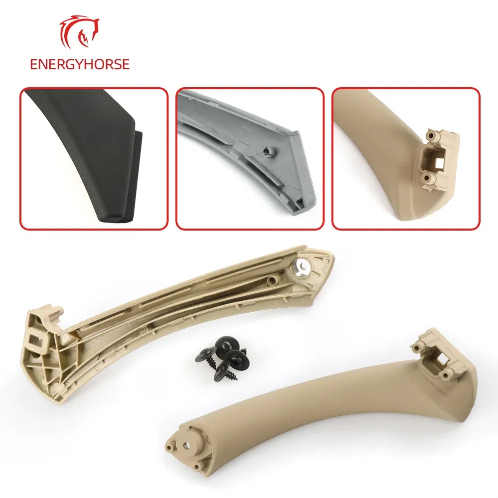 Color: Silver - Car Inner Handle Interior Door Panel Pull Trim Cover Black Left Right for BMW 3 Series E90 E91 316 318 320 325 328