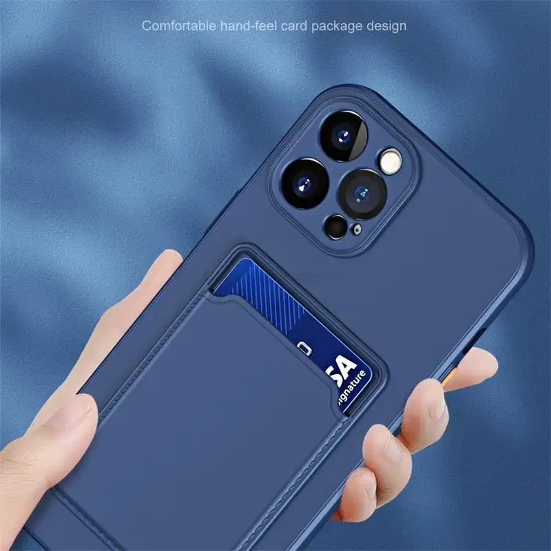 Color: Clear, Material: aluminum - Holder Card Wallet Phone Cover For Samsung Galaxy A13 A 13 13A Case Samsun Galax A13 4G Liquid Silicone Soft Fundas