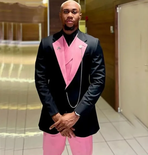 Color: Beige, Size: XXL - Black Pink Men Suits Wedding Prom Party Suit Single Breasted Blazer Sets Costume Homme trajes de vestir para hombre 3 Pieces