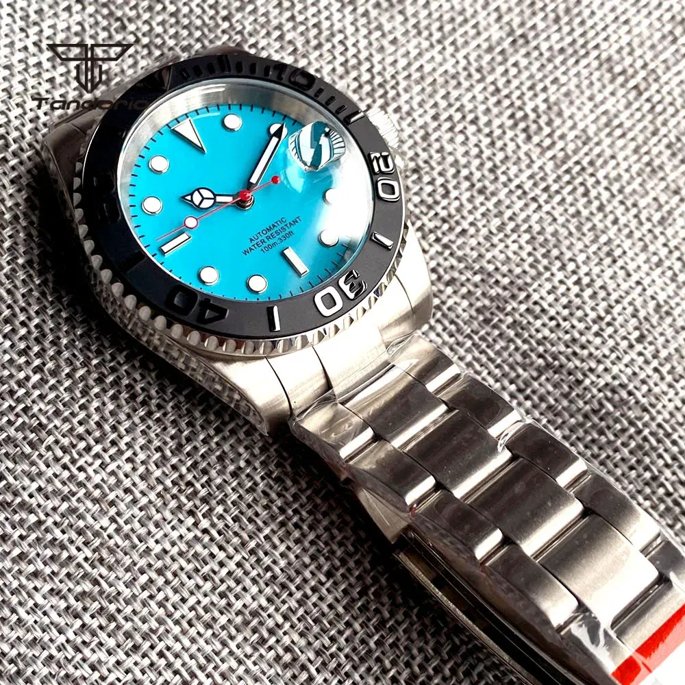 Color: grey, Size: Option 1 - Tandorio NH35A Date Display Blue Sterile Dial Sapphire Glass 40mm 20Bar Stainless Steel Automatic Men's Watch Rotating Bezel