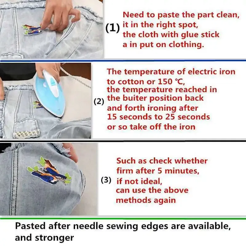 Color: grey - Butterfly Daisy Embroidery Patches for Clothing Thermoadhesive Patches DIY Fusible Patch on Kids Clothes Sunflower Badges Sewing