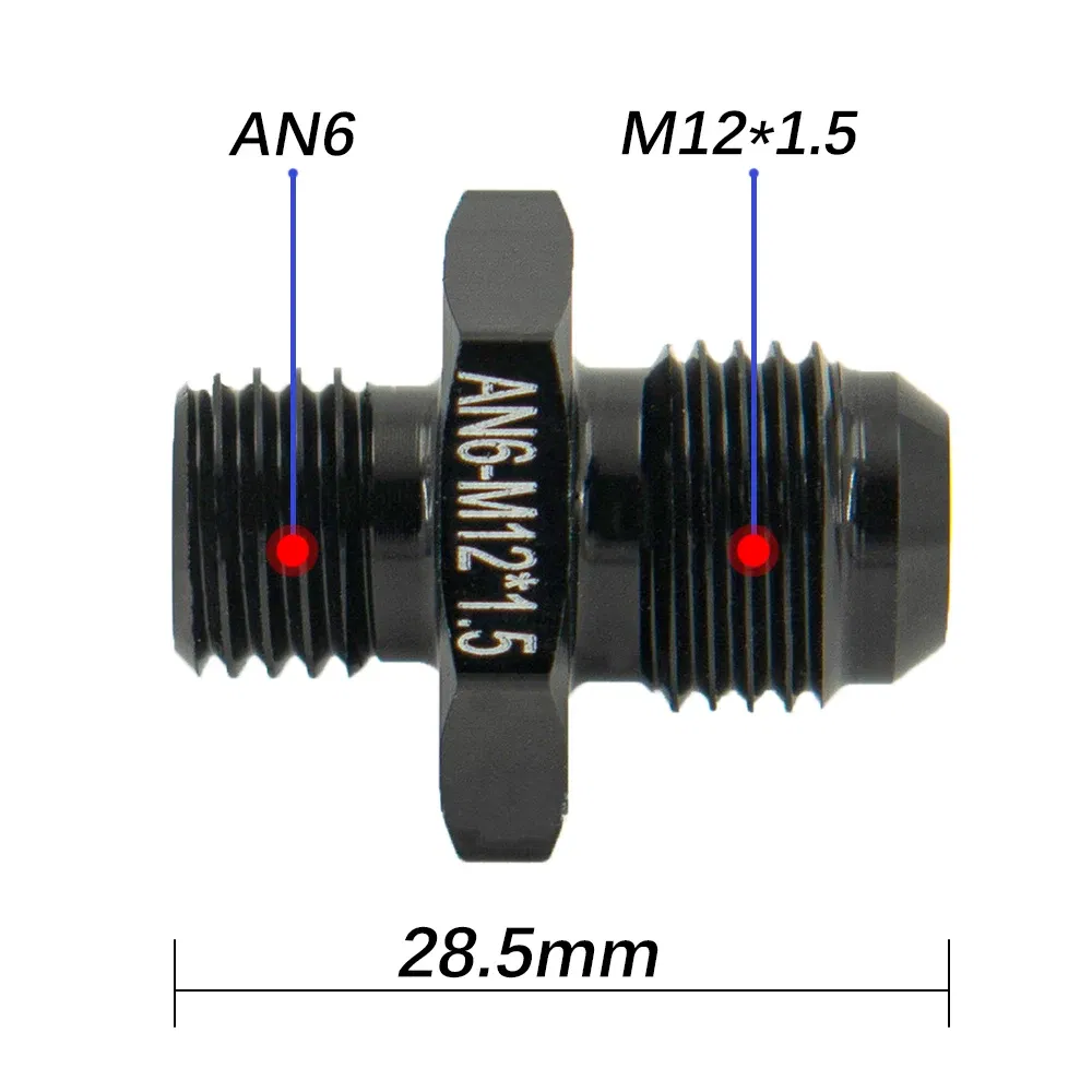 Color: WHITE - Aluminum Straight Adapter Oil Cooler Fitting AN6 An10 To 1/2 3/8 1/4 Npt M10 M12 M14*1.5,an8 To M12*1.5 AN10-AN12