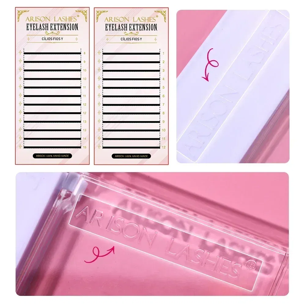 Color: Other, Curl: D, Thickness: 0.07mm, Length: 15mm - ARISON YY Lashes and 3D/4D/5D W Shape Lashes Brasileiro Premade Volume Eyelashes Extension Soft Thin Easily Grafting Extension