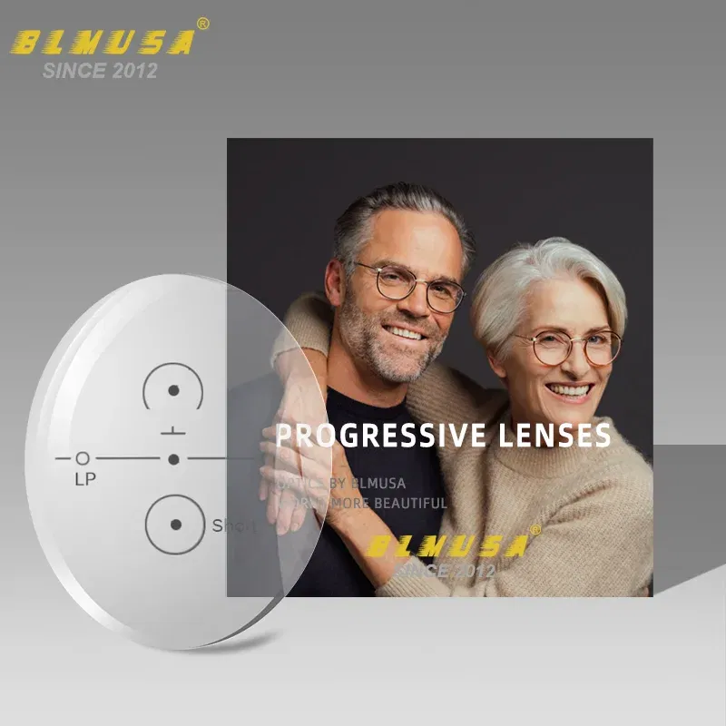 Lenses Color: Blue, Lens Index: 1.74 - BLMUSA Progressive Multifocal Lenses 1.56 1.61 1.67 1.74 Anti Blue Light HD Bifocal Optical Prescription Myopia Hyperopia Lens