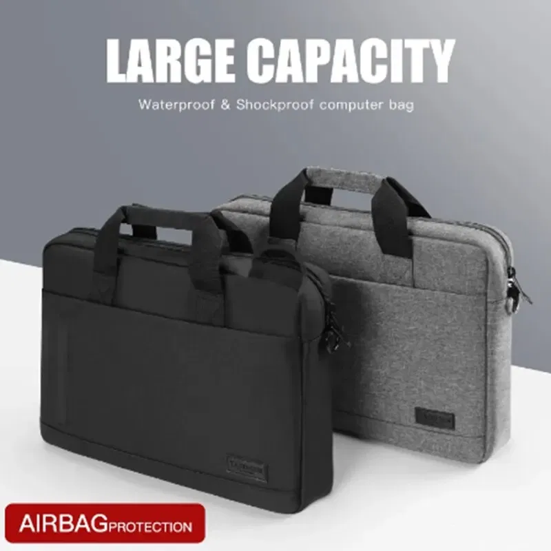 Size: 15", Color: GRAY - Business Laptop Bag Case Shoulder Tote Bag Notebook Bag Briefcase For 13 15 17 Inch Macbook Air Pro HP Huawei Asus Dell