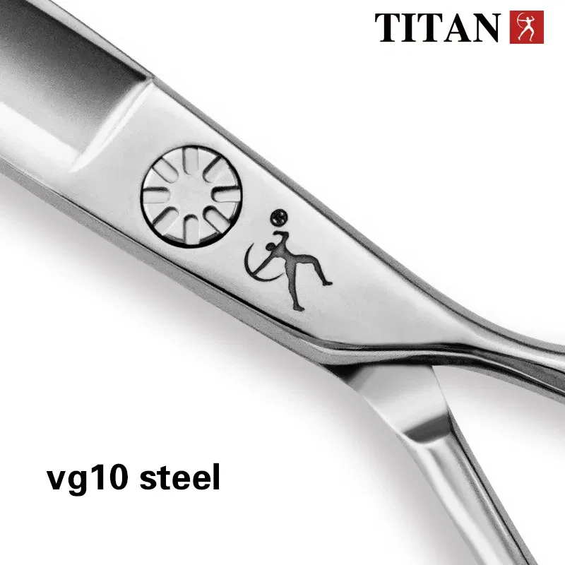 Color: Green - Titan high quality cutting scissors beard ball screw hand made sharp VG10 steel hair
