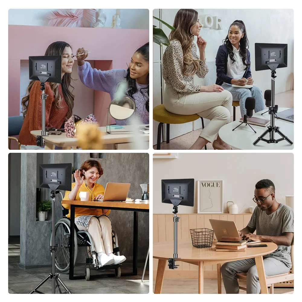 Color: PURPLE, Ships From: CHINA - 14'' LED Video Light Photography Selfie Dimmable Panel Lighting Photo Studio Live Stream Fill Lamp Three Color With Tripod Stand