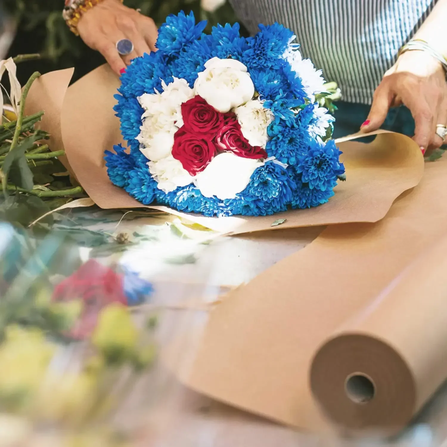 Color: Red - Brown kraft Paper Rolls, Gift Wrapping, Wrapping Paper, Shipping, Bulletin Boards, Crafts, DIY Making